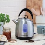 Russell Hobbs 28130-70 Bouilloire 1,5L Stylevia, Acier Inoxydable, Ebullition Rapide, Eclairage Bleu, Look Vintage