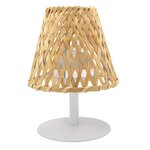 Lampe de table sans fil led ibiza beige bambou h26cm