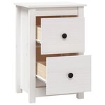 vidaXL Tables de chevet 2 Pièces Blanc 40x35x61 5 cm Bois de pin massif
