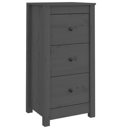 vidaXL Buffet Gris 40x35x80 cm Bois massif de pin