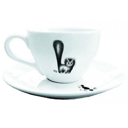 Tasse et sous tasse chat mignon par dubout