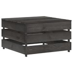 vidaXL Salon de jardin 7 Pièces avec coussins gris bois imprégné