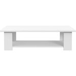 PILVI Table basse rectangulaire - Blanc mat - L 110 x P 60 x H 31 cm
