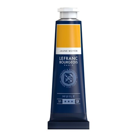 Peinture à l'huile en tube jaune moyen 40ml - lefranc & bourgeois