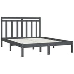 vidaXL Cadre de lit Gris Bois massif 120x190 cm Petit Double