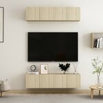 vidaXL Meubles TV 4 Pièces Chêne sonoma 60x30x30 cm Aggloméré