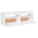 vidaXL Meuble TV avec lumières LED blanc 120x35x40 cm