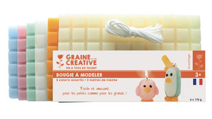 Bougie à modeler 6 plaques Couleurs pastel 1 050 g