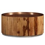 vidaXL Table basse Bois massif de Sesham et acier 68 cm