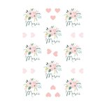 Transfert textile thermocollant A5 - Mariage Merci thème floral