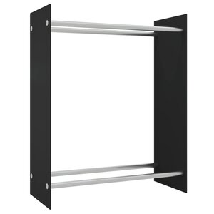vidaXL Portant de bois de chauffage Noir 80x35x100 cm Verre trempé