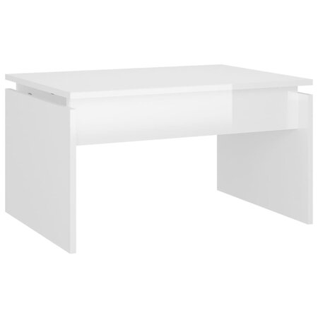 vidaXL Table basse Blanc brillant 68x50x38 cm Aggloméré