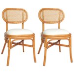 vidaXL Chaises à manger lot de 2 marron clair Lin