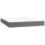 vidaXL Sommier tapissier avec matelas et LED Gris 140x190cm Similicuir