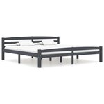vidaXL Cadre de lit Gris foncé Bois de pin massif 200x200 cm