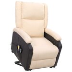vidaXL Fauteuil de massage Crème Tissu