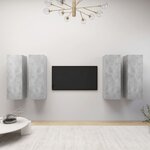 vidaXL Meubles TV 4 Pièces Gris béton 30 5x30x90 cm Aggloméré