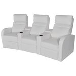 vidaXL Fauteuil inclinable deux pièces 2+3places cuir artificiel blanc