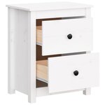 vidaXL Table de chevet Blanc 50x35x61 5 cm Bois de pin massif