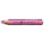 Crayon multi-talents woody 3 in 1 duo - rose-lilas stabilo