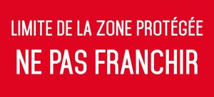 Autocollant vinyl - limite de la zone protégée ne pas franchir - l.200 x h.100 mm uttscheid