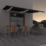 vidaXL Auvent automatique capteur de vent et LED 600x350 cm Anthracite