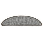 vidaXL Tapis de marches d'escalier 15 Pièces Gris 56x17x3 cm