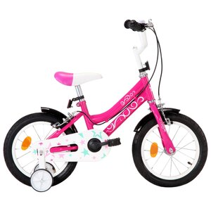 vidaXL Vélo pour enfants 14 pouces Noir et rose