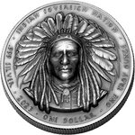 Monnaie en argent 1 dollar g 31.1 (1 oz) millésime 2023 indian chief crazy horse