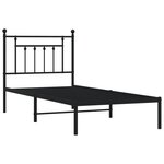 vidaXL Cadre de lit métal avec tête de lit noir 90x200 cm