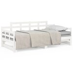 vidaXL Lit coulissant Blanc Bois de pin solide 2x(90x200) cm
