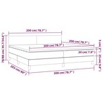 vidaXL Sommier tapissier avec matelas et LED Noir 200x200cm Similicuir