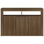 vidaXL Buffet avec lumières LED chêne marron 115 5x30x75 cm