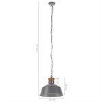vidaXL Lampe suspendue industrielle 32 cm Gris E27