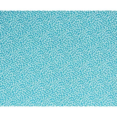 Coupon de tissu 55 x 45 cm - Bleu clair à pétales blancs