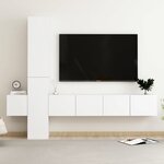 vidaXL Ensemble de meubles TV 5 Pièces Blanc Aggloméré