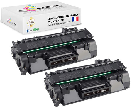 2 toners compatible avec hp 05a ce505a noir 2bk