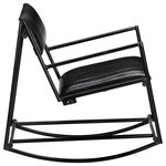 vidaXL Chaise à bascule Noir Cuir véritable
