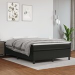 vidaXL Lit à sommier tapissier avec matelas Noir 140x190 cm Similicuir