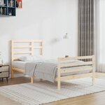 vidaXL Cadre de lit Bois massif 90x200 cm