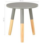 vidaXL Tables d'appoint 2 Pièces Gris Pin massif