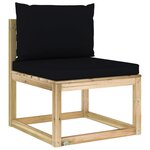 vidaXL Salon de jardin 10 Pièces avec coussins bois de pin imprégné