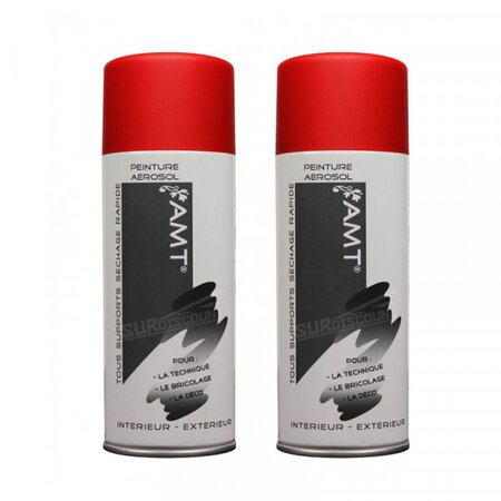 Lot de 2 bombes de peinture - rouge mat - amt