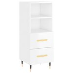 vidaXL Buffet haut Blanc brillant 34 5x34x180 cm Bois d'ingénierie