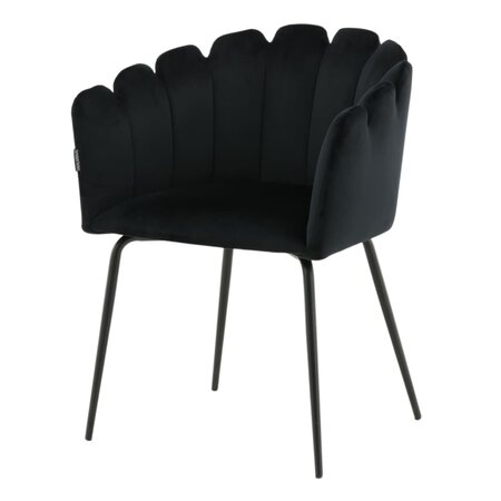 Venture Home Chaise à dîner Limhamn Velours Noir