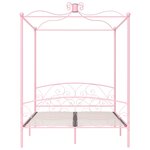 vidaXL Cadre de lit à baldaquin rose métal 180x200 cm
