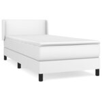 vidaXL Lit à sommier tapissier avec matelas Blanc 90x190 cm Similicuir