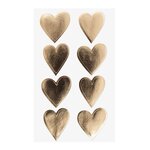 4 feuilles d'autocollants coeurs brillants dorés