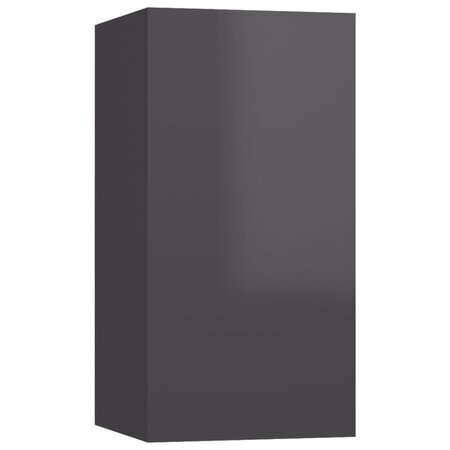 vidaXL Meuble TV Gris brillant 30 5x30x60 cm Aggloméré