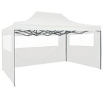 vidaXL Tente pliable de réception avec 4 parois 3 x 4 5 m Blanc